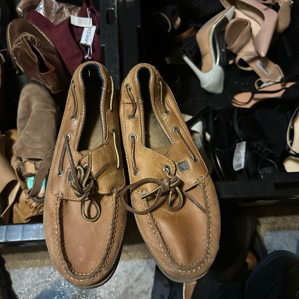 Sperry Tan Leather Boat Shoes